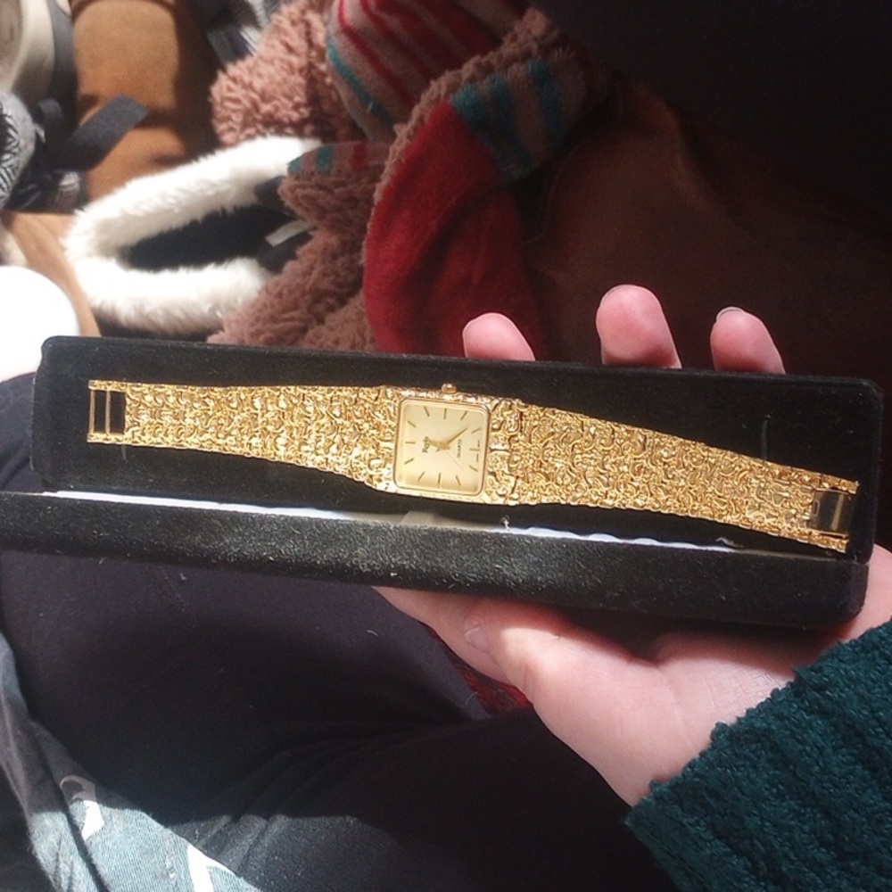 Gold Textured Watch